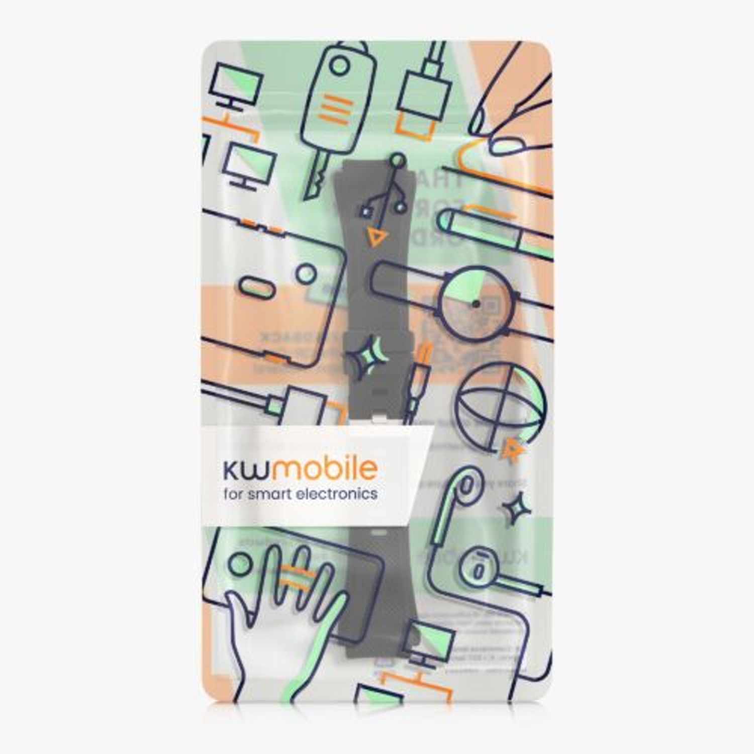 Curea pentru TicWatch Pro, Kwmobile, Negru, Silicon, 46402.01 fotografia produsului View 8 L