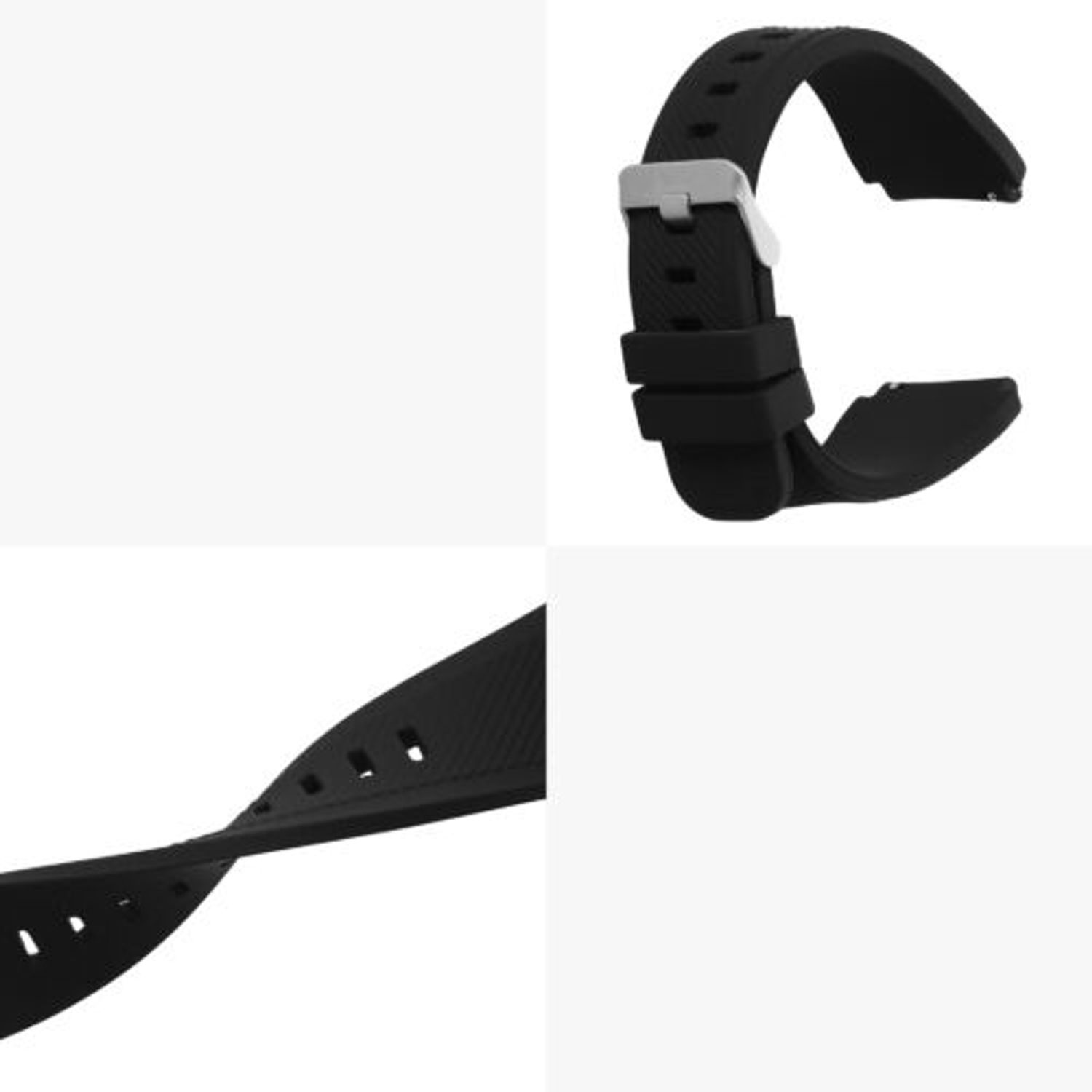 Curea pentru TicWatch Pro, Kwmobile, Negru, Silicon, 46402.01 fotografia produsului View 9 L