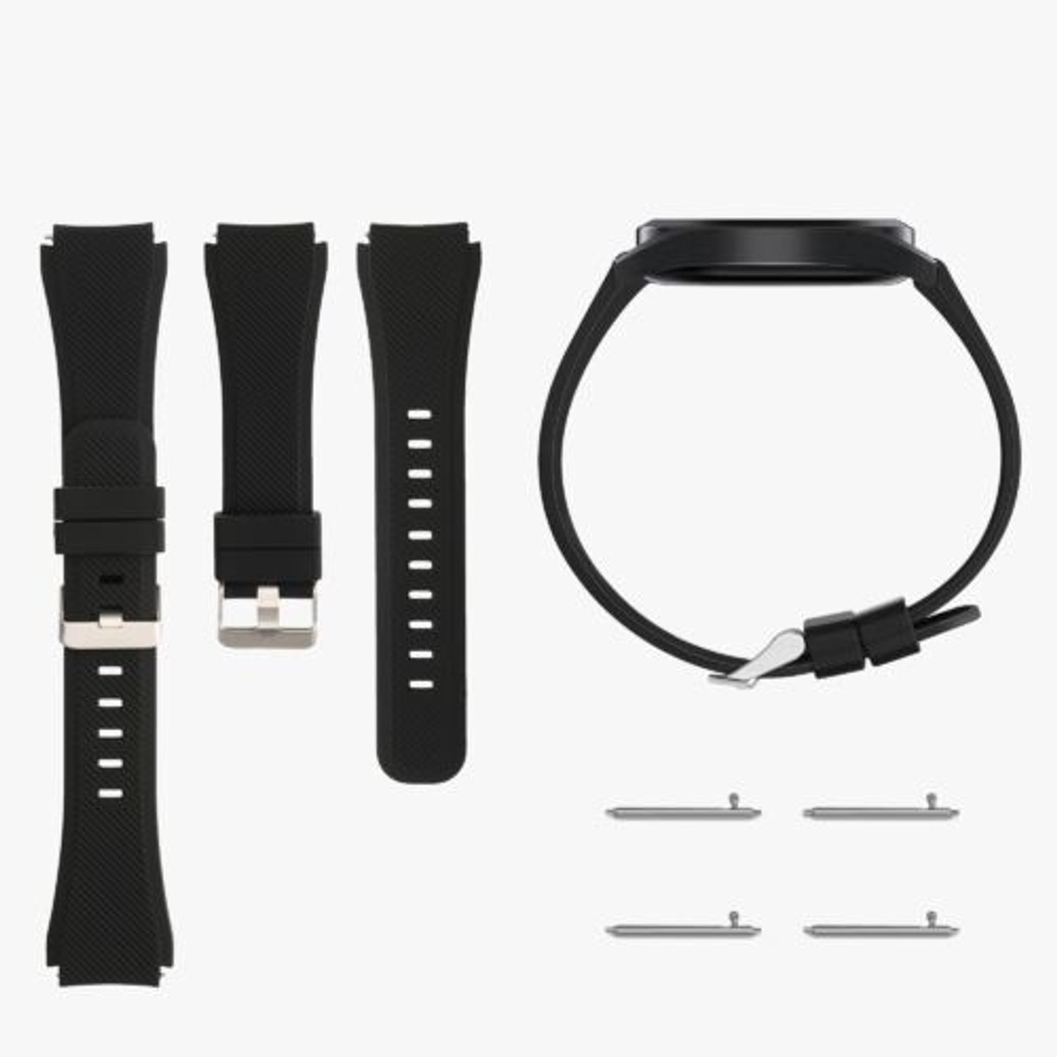 Curea pentru TicWatch Pro, Kwmobile, Negru, Silicon, 46402.01 fotografia produsului View 10 L