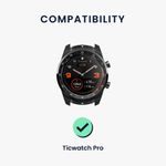 Curea pentru TicWatch Pro, Kwmobile, Negru, Silicon, 46402.01 fotografia produsului View 5 S