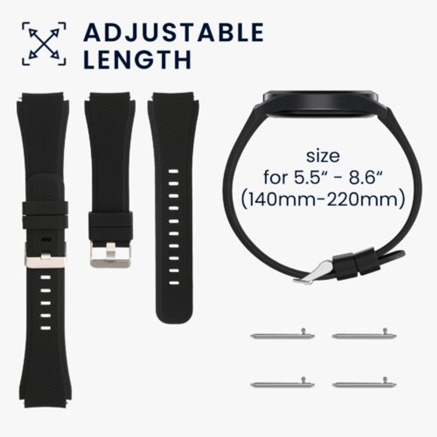 Curea pentru TicWatch Pro, Kwmobile, Negru, Silicon, 46402.01 fotografia produsului View 11 L