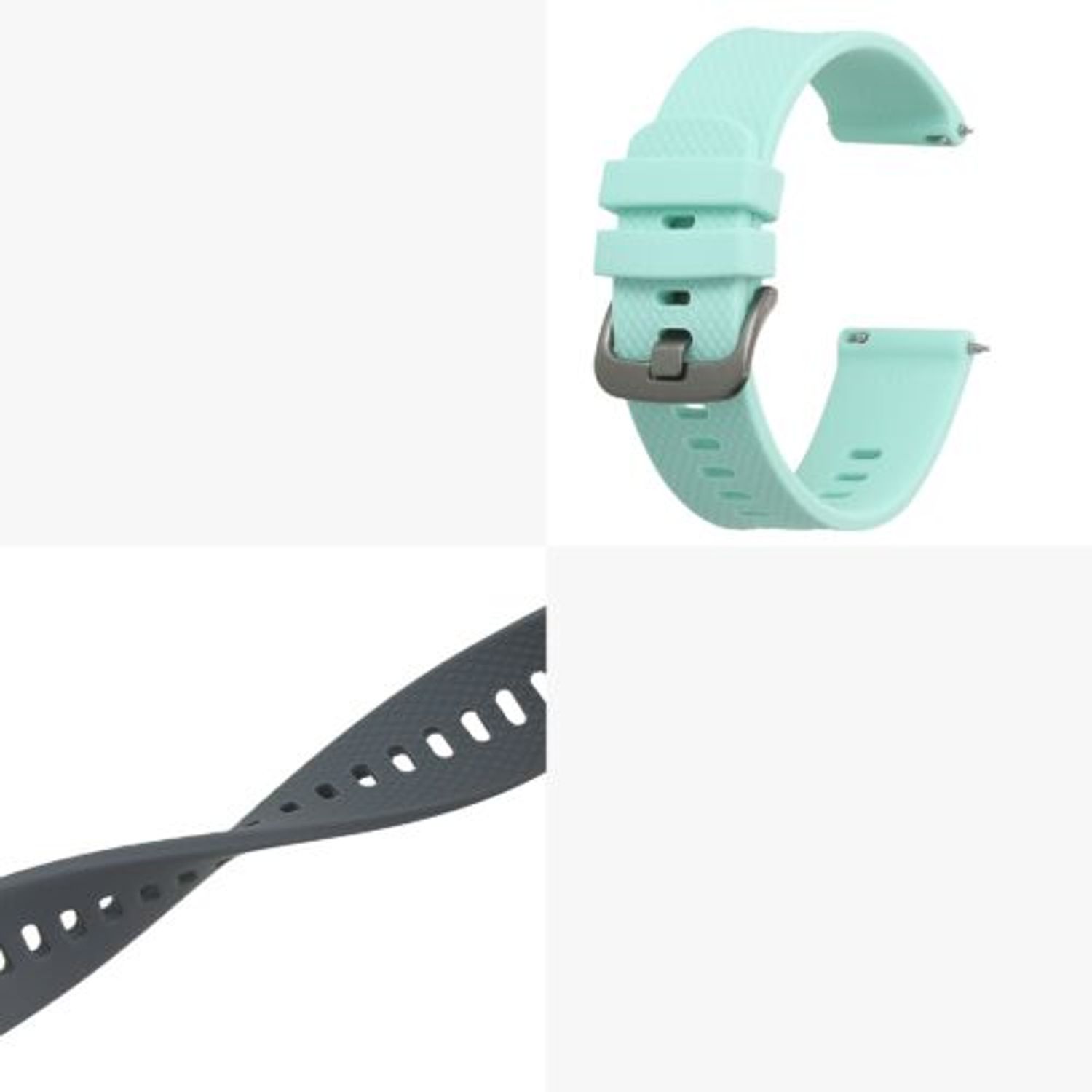 Set 2 curele pentru Willful Smartwatch/Fitnesstracker, Kwmobile, Gri/Verde, Silicon, 57791.02 fotografia produsului View 9 L