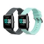 Set 2 curele pentru Willful Smartwatch/Fitnesstracker, Kwmobile, Gri/Verde, Silicon, 57791.02 fotografia produsului