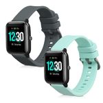 Set 2 curele pentru Willful Smartwatch/Fitnesstracker, Kwmobile, Gri/Verde, Silicon, 57791.02 fotografia produsului View 2 S