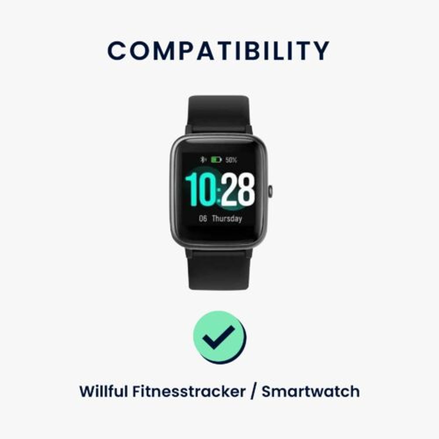 Set 2 curele pentru Willful Smartwatch/Fitnesstracker, Kwmobile, Gri/Verde, Silicon, 57791.02 fotografia produsului View 6 L