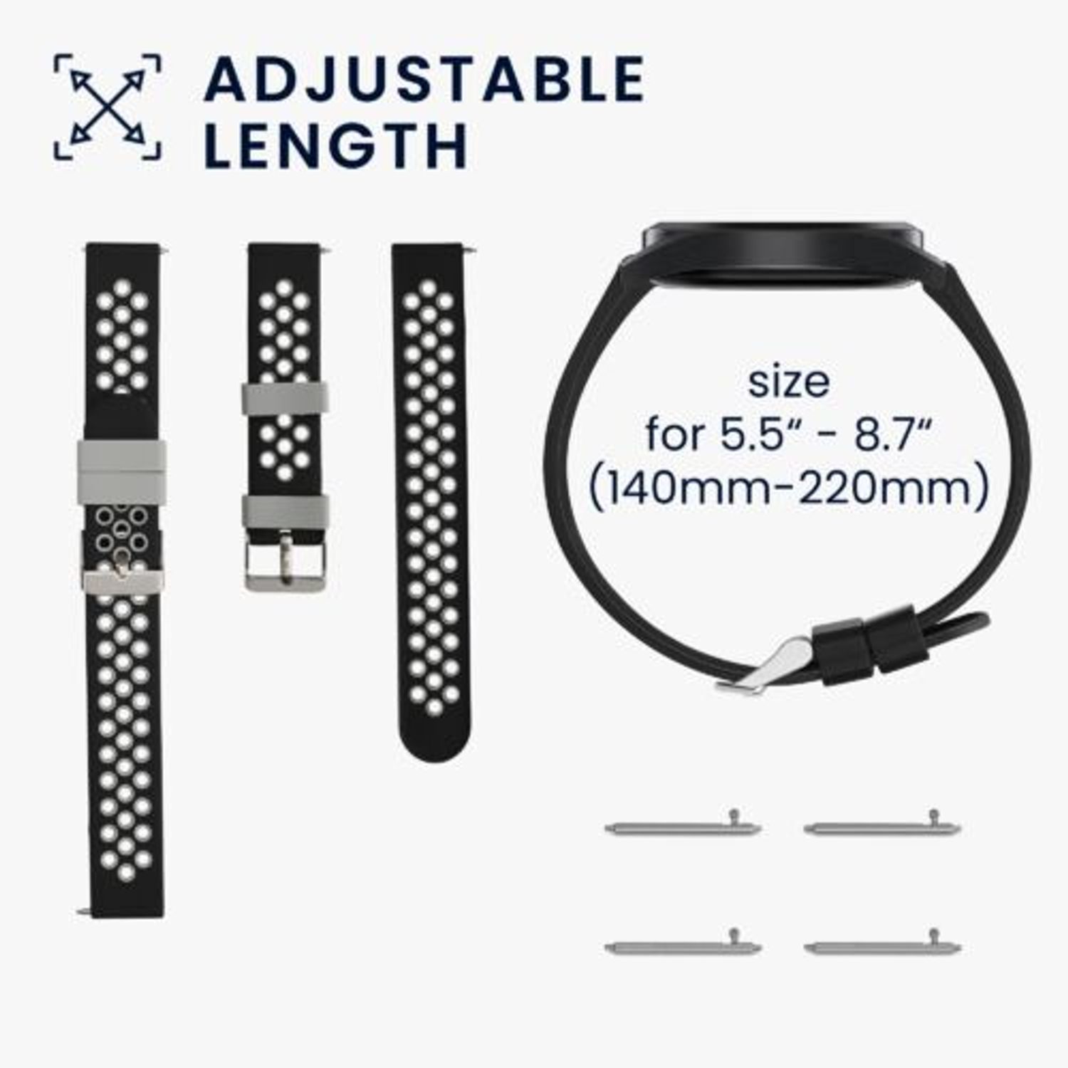Set 2 curele pentru Willful Smartwatch/Fitnesstracker, Kwmobile, Multicolor, Silicon, 56228.02 fotografia produsului View 7 L