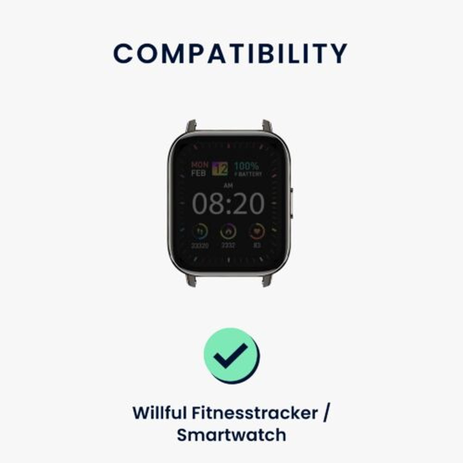 Set 2 curele pentru Willful Smartwatch/Fitnesstracker, Kwmobile, Multicolor, Silicon, 56228.02 fotografia produsului View 6 L