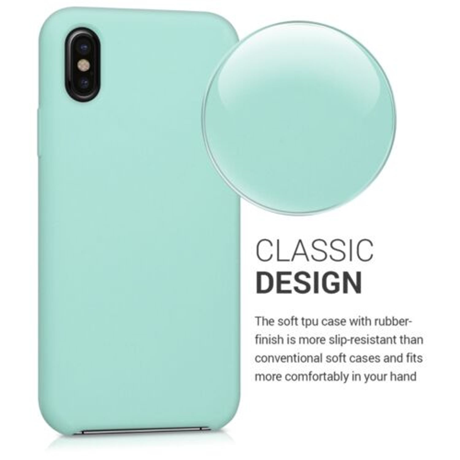 Husa pentru Apple iPhone X/iPhone XS, Silicon, Verde, 42495.71 fotografia produsului View 4 L