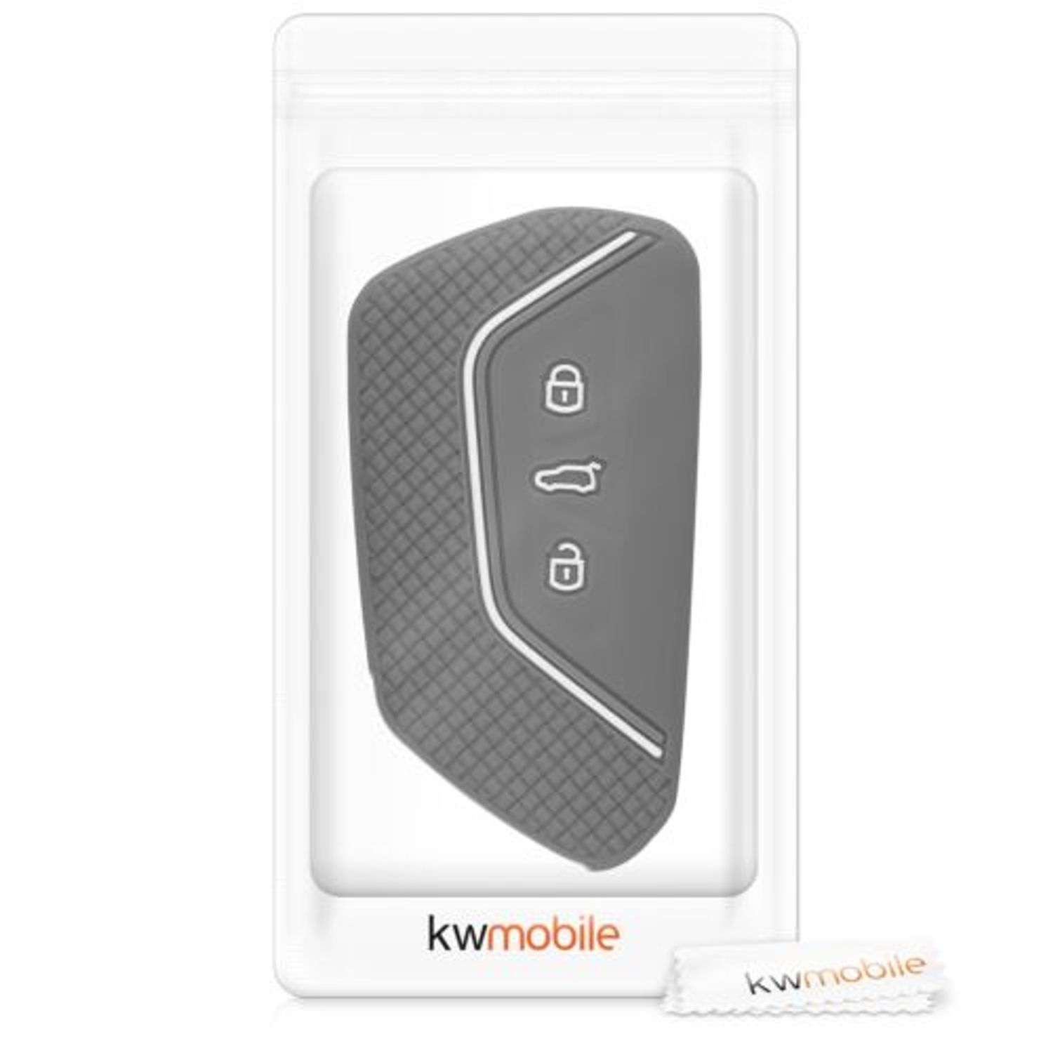 Husa Cheie Auto pentru VW, 3 Butoane, Silicon, Gri, 52650.25 fotografia produsului View 7 L