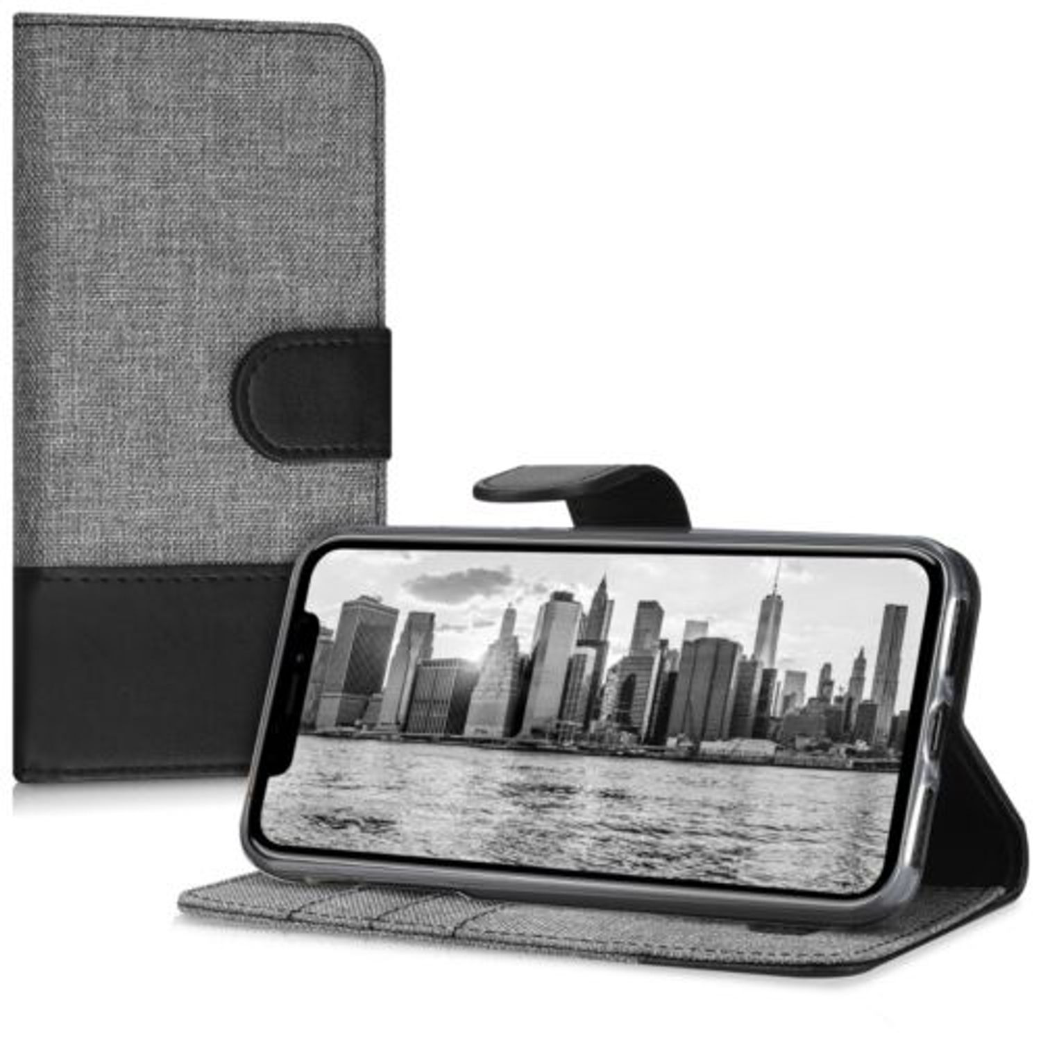 Husa pentru Apple iPhone X/iPhone XS, Textil, Gri, 42501.22 fotografia produsului View 2 L