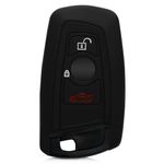 Husa Cheie Auto pentru BMW, 3 Butoane, Keyless Go, Silicon, Negru, 41730.14 fotografia produsului View 2 S