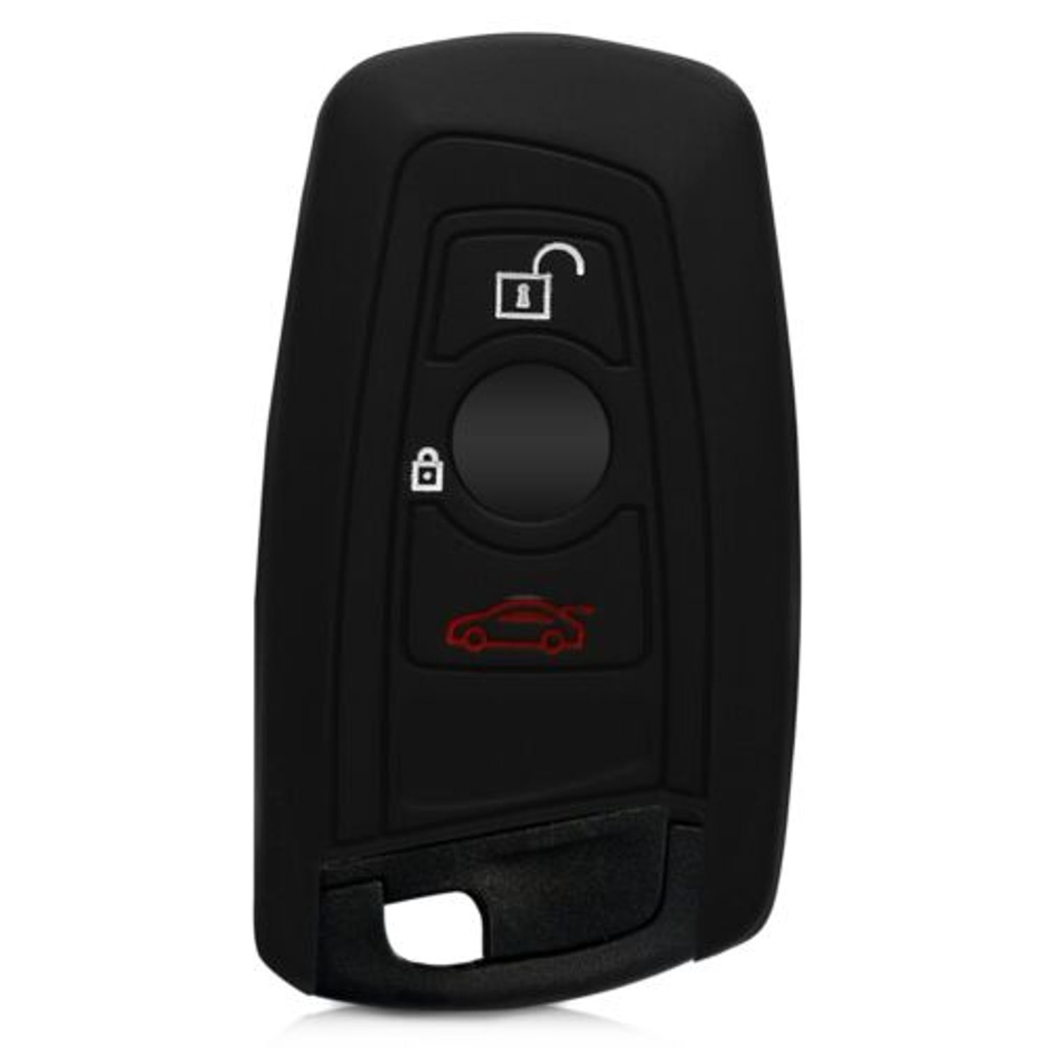 Husa Cheie Auto pentru BMW, 3 Butoane, Keyless Go, Silicon, Negru, 41730.14 fotografia produsului View 2 L