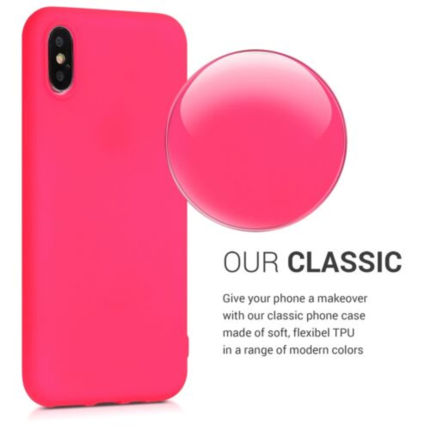 Husa pentru Apple iPhone X/iPhone XS, Silicon, Roz, 46270.77 fotografia produsului View 4 L