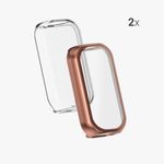 Set 2 Huse pentru Fitbit Luxe, Kwmobile, Transparent/Rose Gold, Silicon, 55890.03 fotografia produsului View 6 S