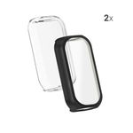 Set 2 Huse pentru Fitbit Luxe, Kwmobile, Negru/Transparent, Silicon, 55890.01 fotografia produsului View 5 S