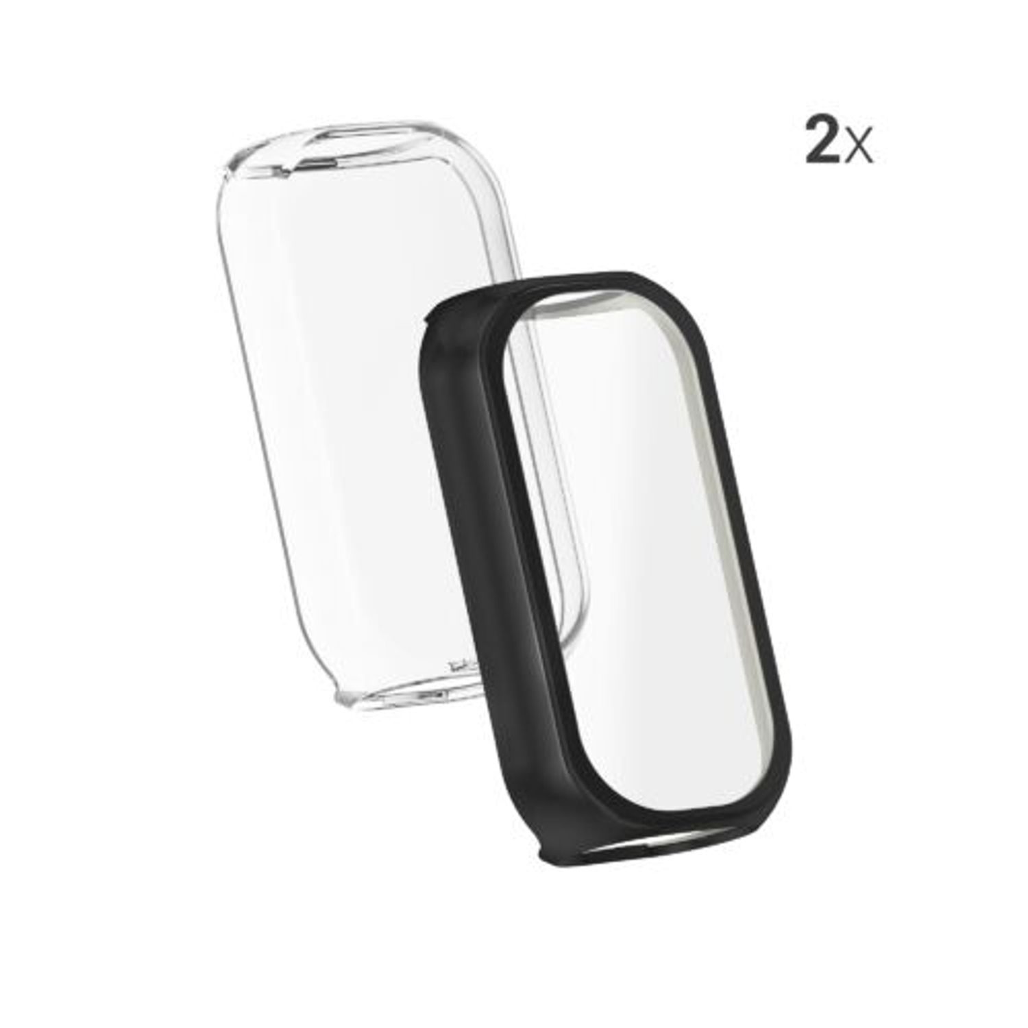 Set 2 Huse pentru Fitbit Luxe, Kwmobile, Negru/Transparent, Silicon, 55890.01 fotografia produsului View 5 L