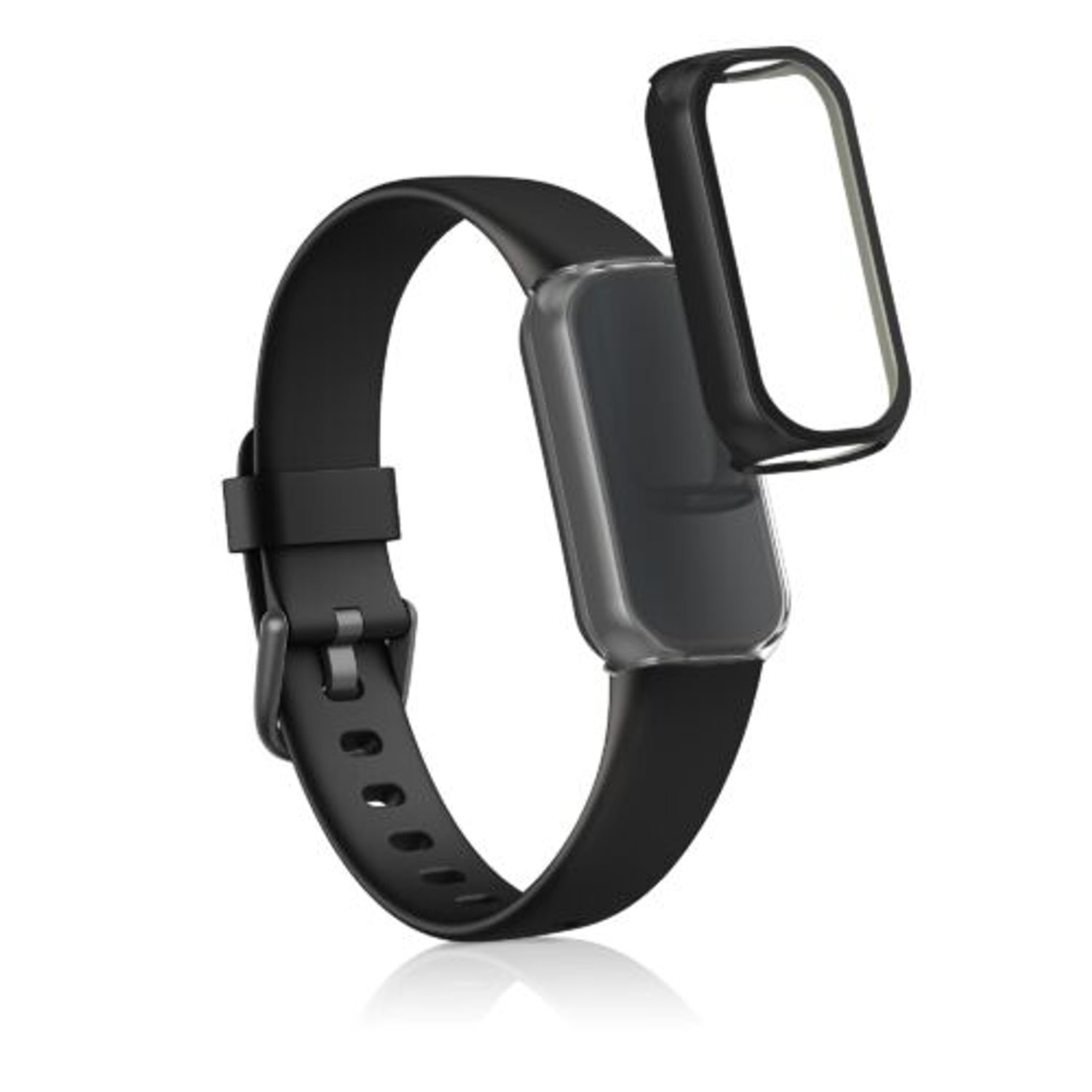 Set 2 Huse pentru Fitbit Luxe, Kwmobile, Negru/Transparent, Silicon, 55890.01 fotografia produsului View 11 L