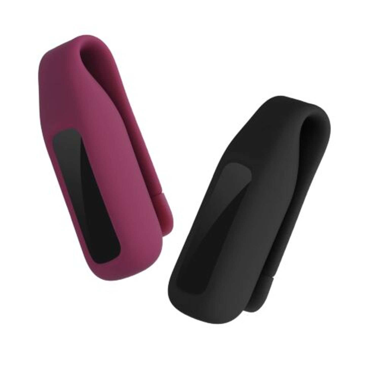 Set 2 Huse pentru Fitbit Luxe, Kwmobile, Negru/Visiniu, Silicon, 57123.02 fotografia produsului