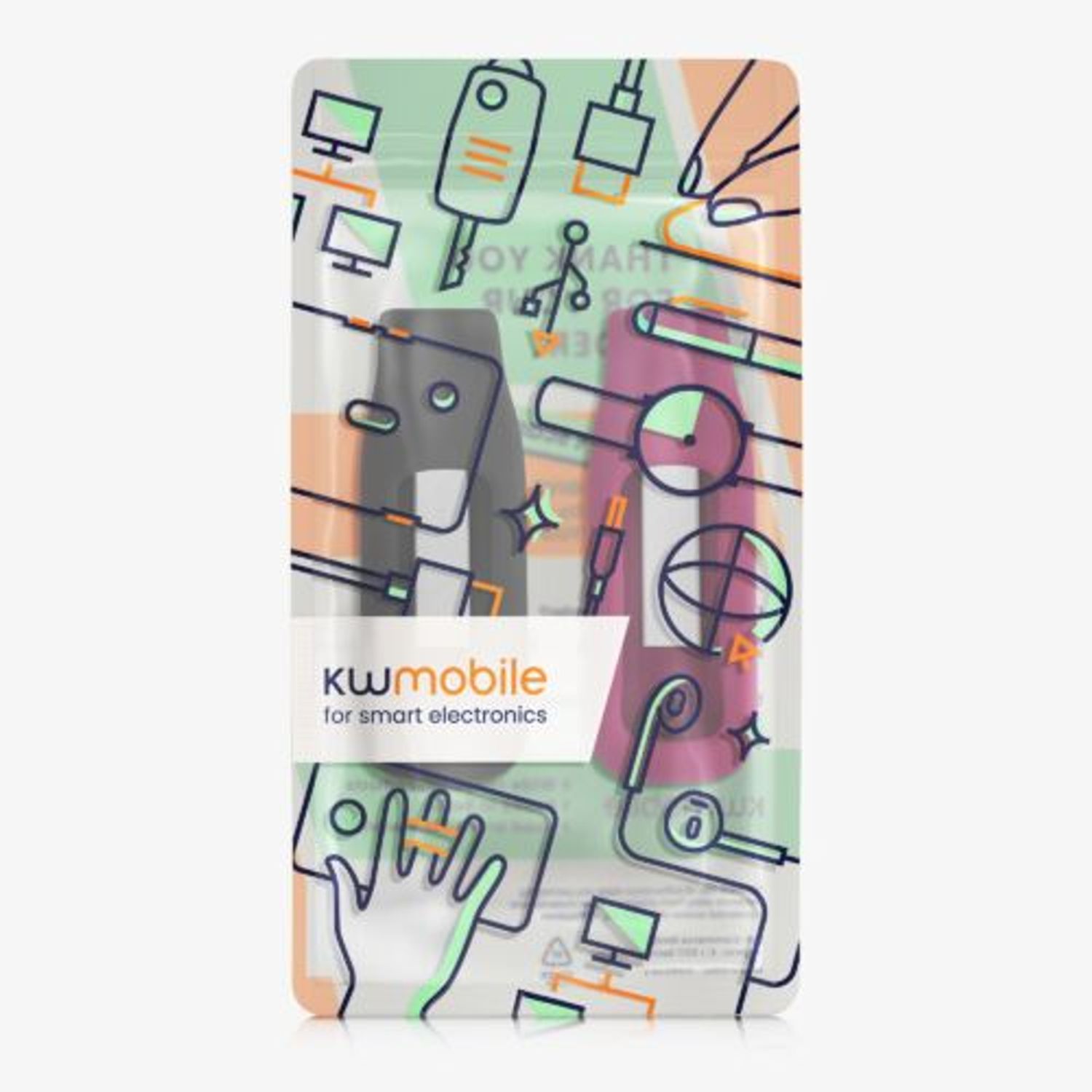 Set 2 Huse pentru Fitbit Luxe, Kwmobile, Negru/Visiniu, Silicon, 57123.02 fotografia produsului View 5 L