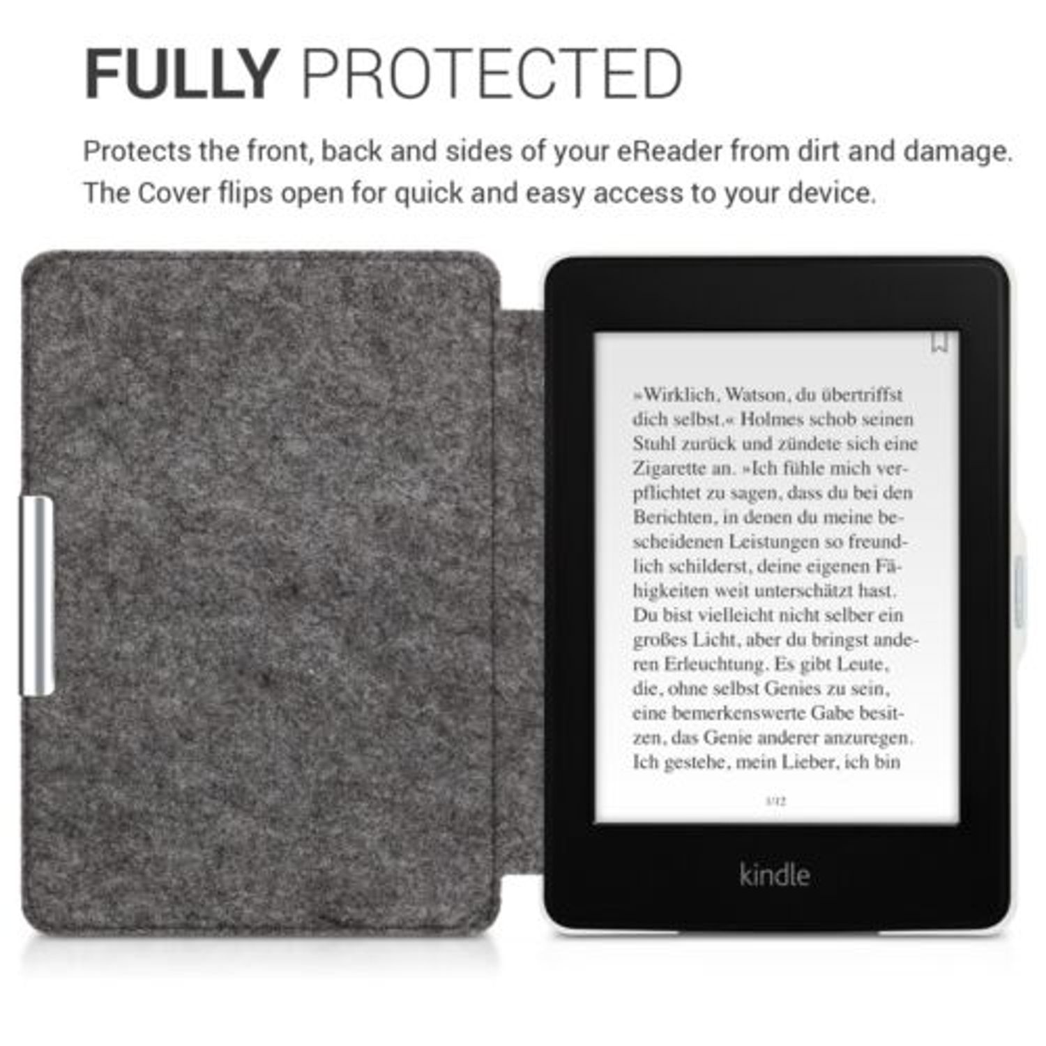 Husa pentru Kindle Paperwhite 7, Textil, Gri, 34345.22 fotografia produsului View 5 L