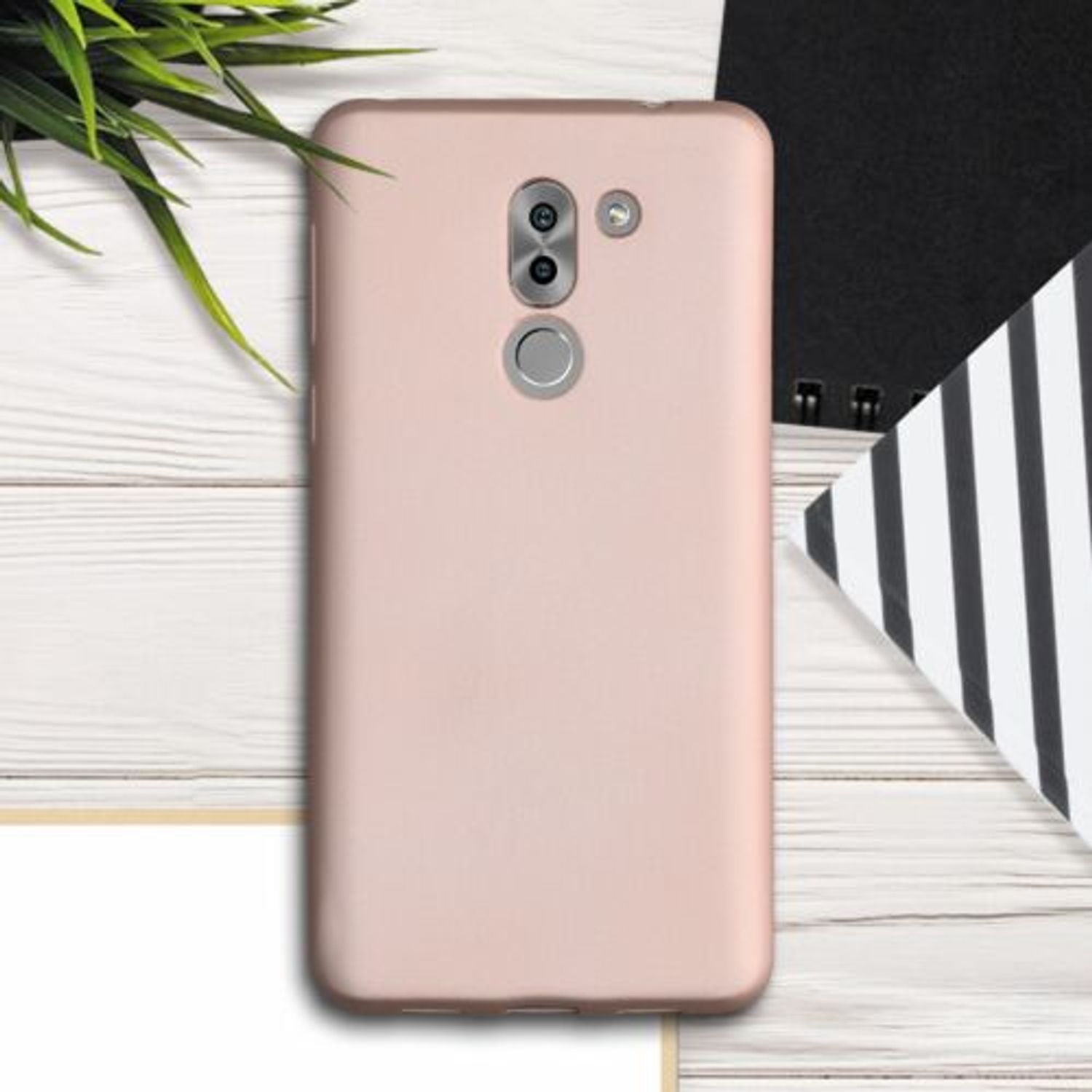 Husa pentru Huawei Honor 6X/Mate 9 Lite, Silicon, Rose Gold, 41069.81 fotografia produsului View 3 L