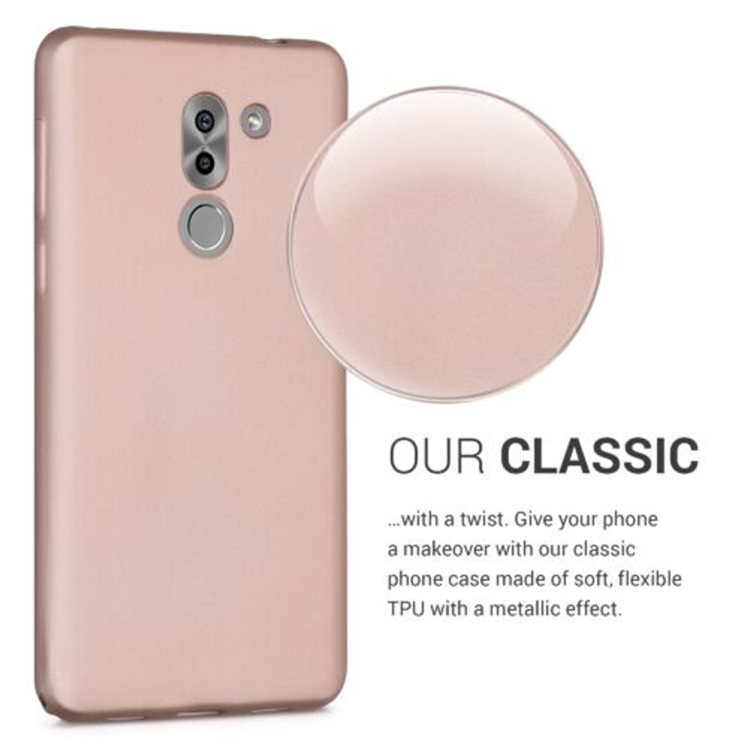 Husa pentru Huawei Honor 6X/Mate 9 Lite, Silicon, Rose Gold, 41069.81 fotografia produsului View 4 L