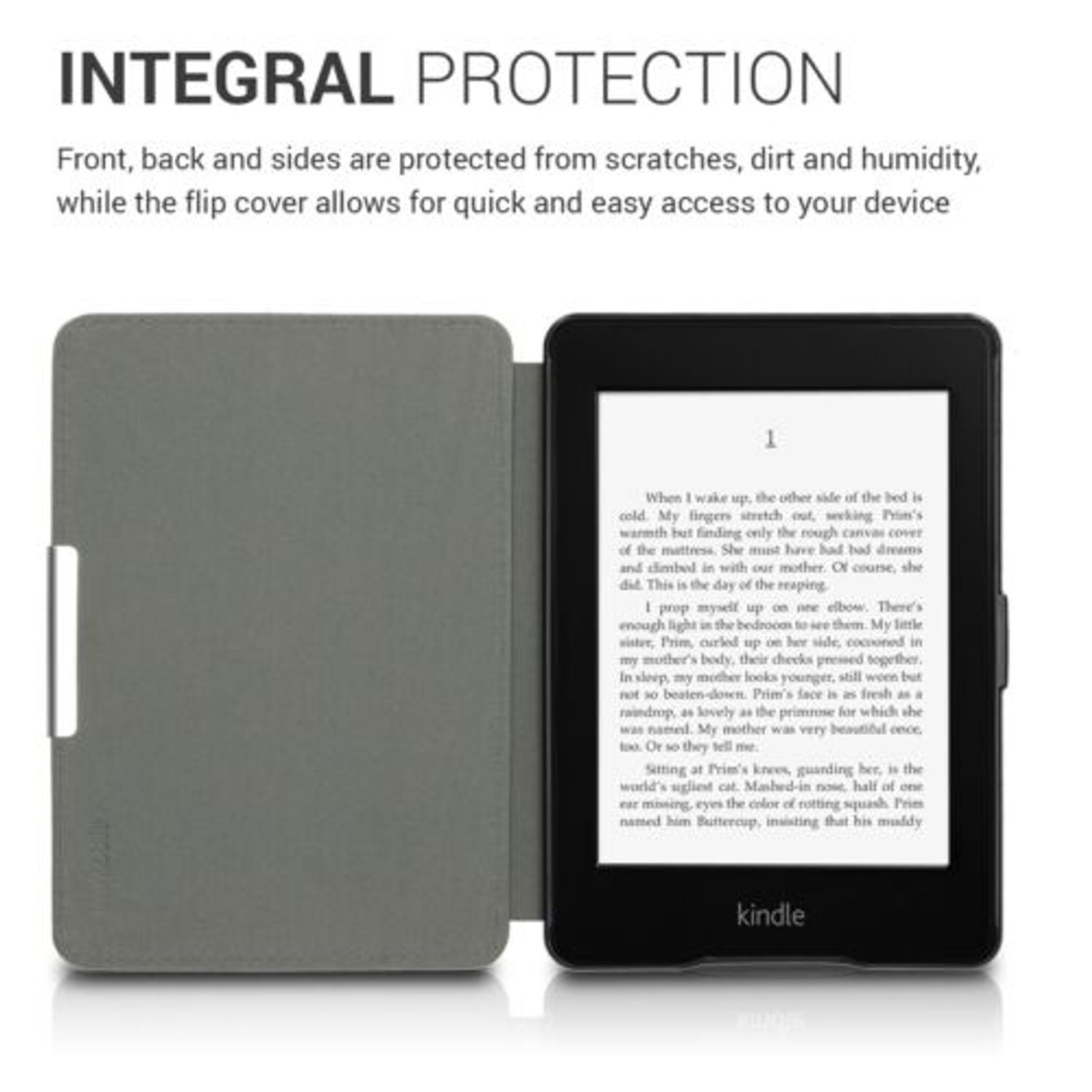 Husa pentru Kindle Paperwhite 7, Piele ecologica, Gri, 49747.02 fotografia produsului View 5 L