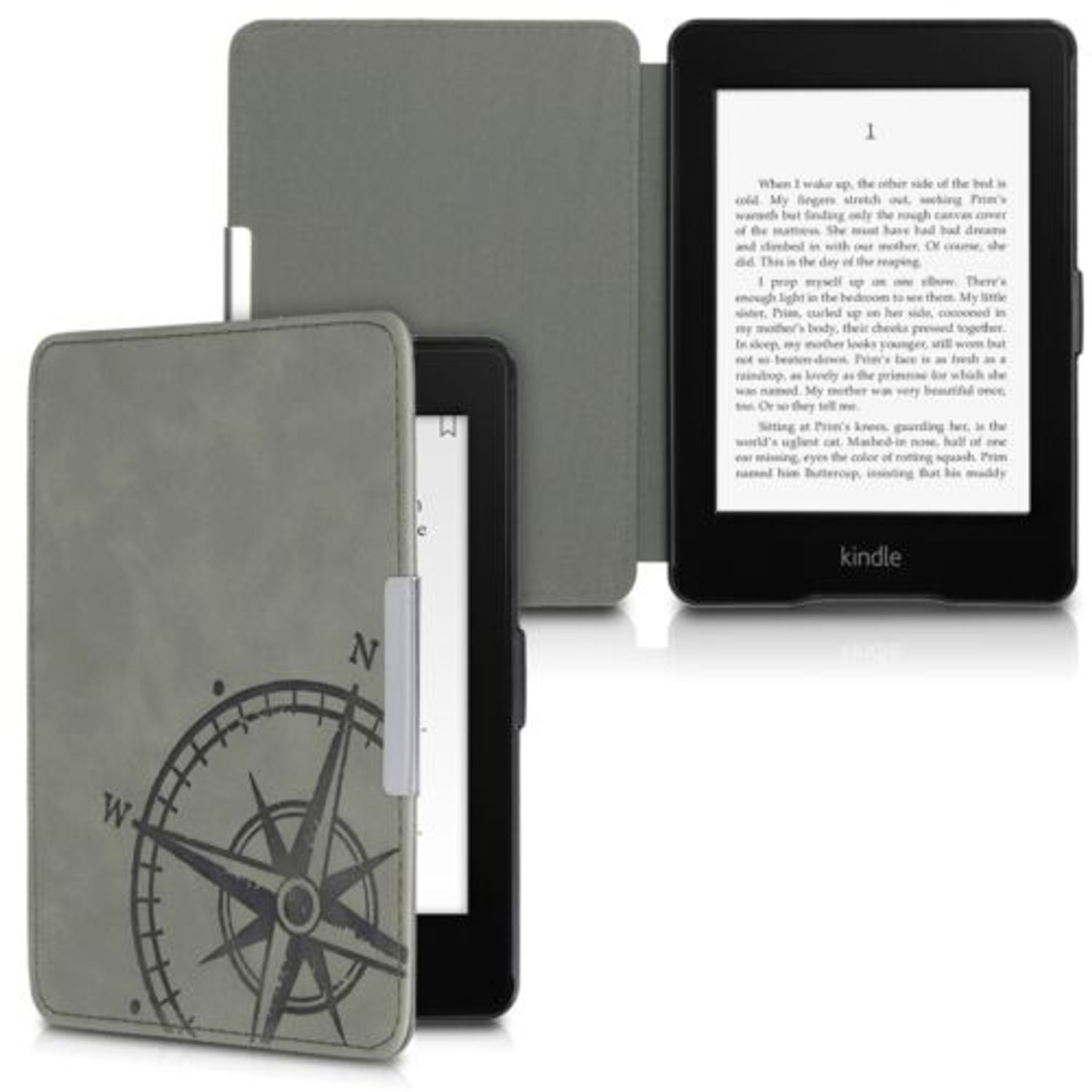 Husa pentru Kindle Paperwhite 7, Piele ecologica, Gri, 49747.02 fotografia produsului View 2 L