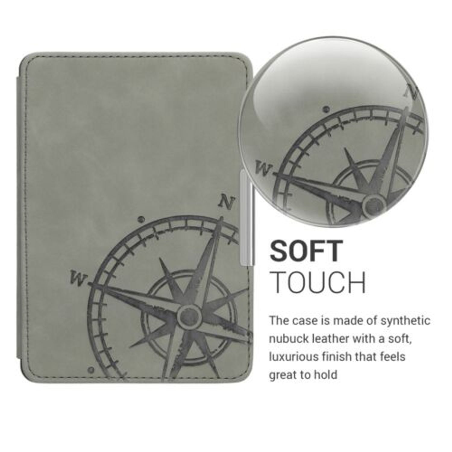 Husa pentru Kindle Paperwhite 7, Piele ecologica, Gri, 49747.02 fotografia produsului View 4 L