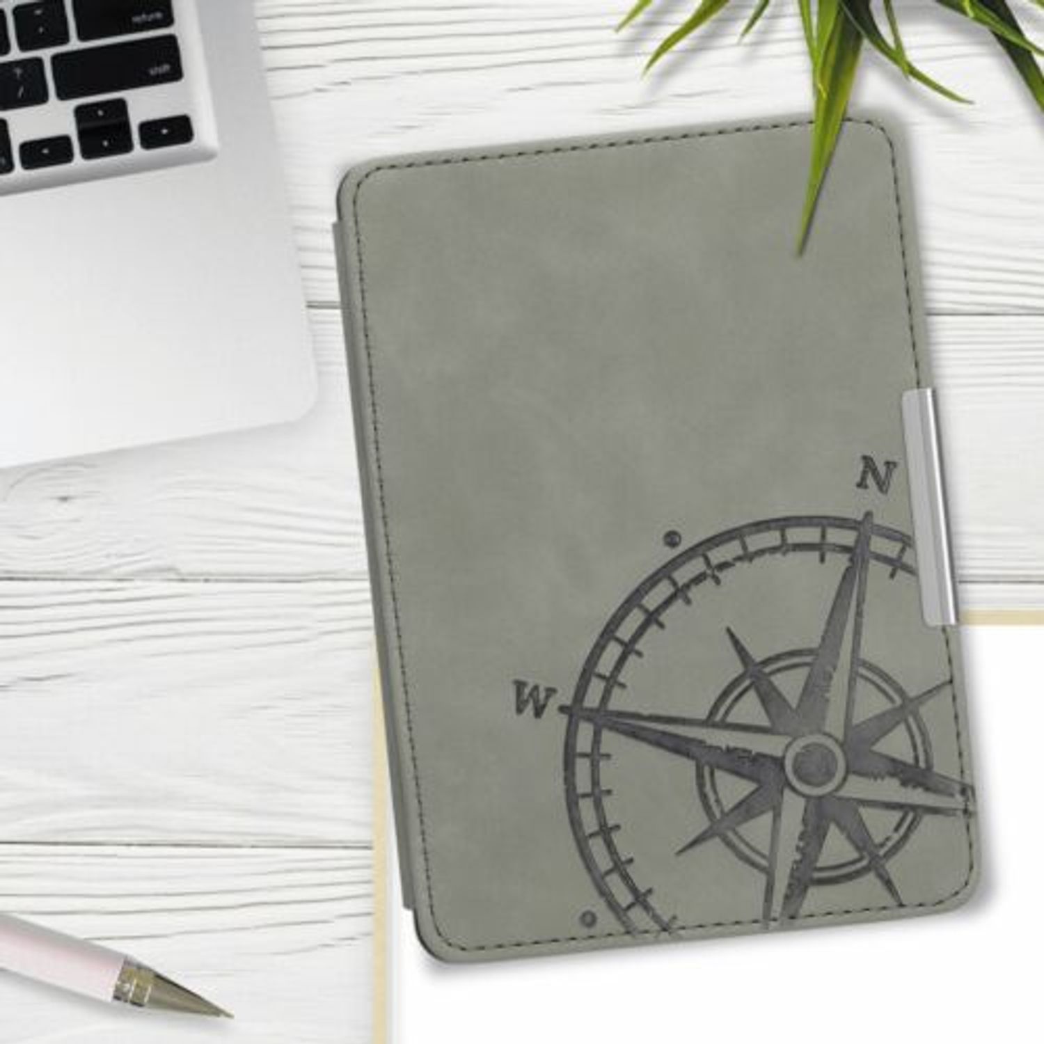 Husa pentru Kindle Paperwhite 7, Piele ecologica, Gri, 49747.02 fotografia produsului View 3 L