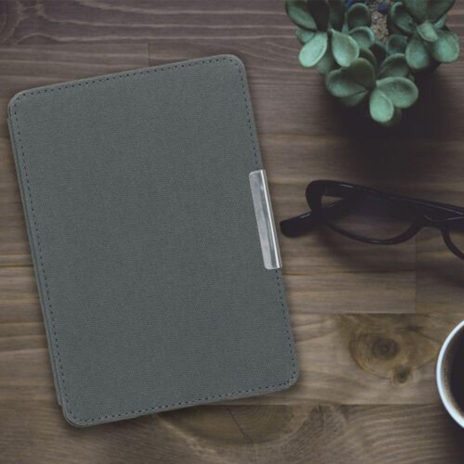 Husa pentru Kindle Paperwhite 7, Textil, Gri, 49487.73 fotografia produsului View 4 L