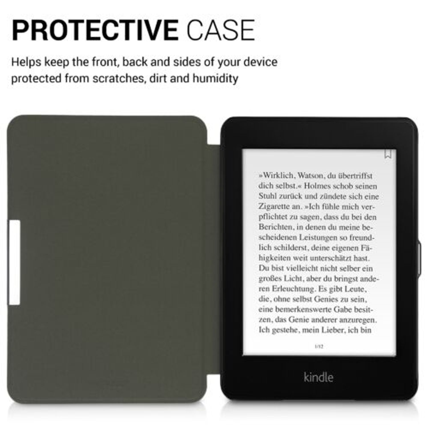 Husa pentru Kindle Paperwhite 10, Piele ecologica, Negru, 46644.08 fotografia produsului View 5 L