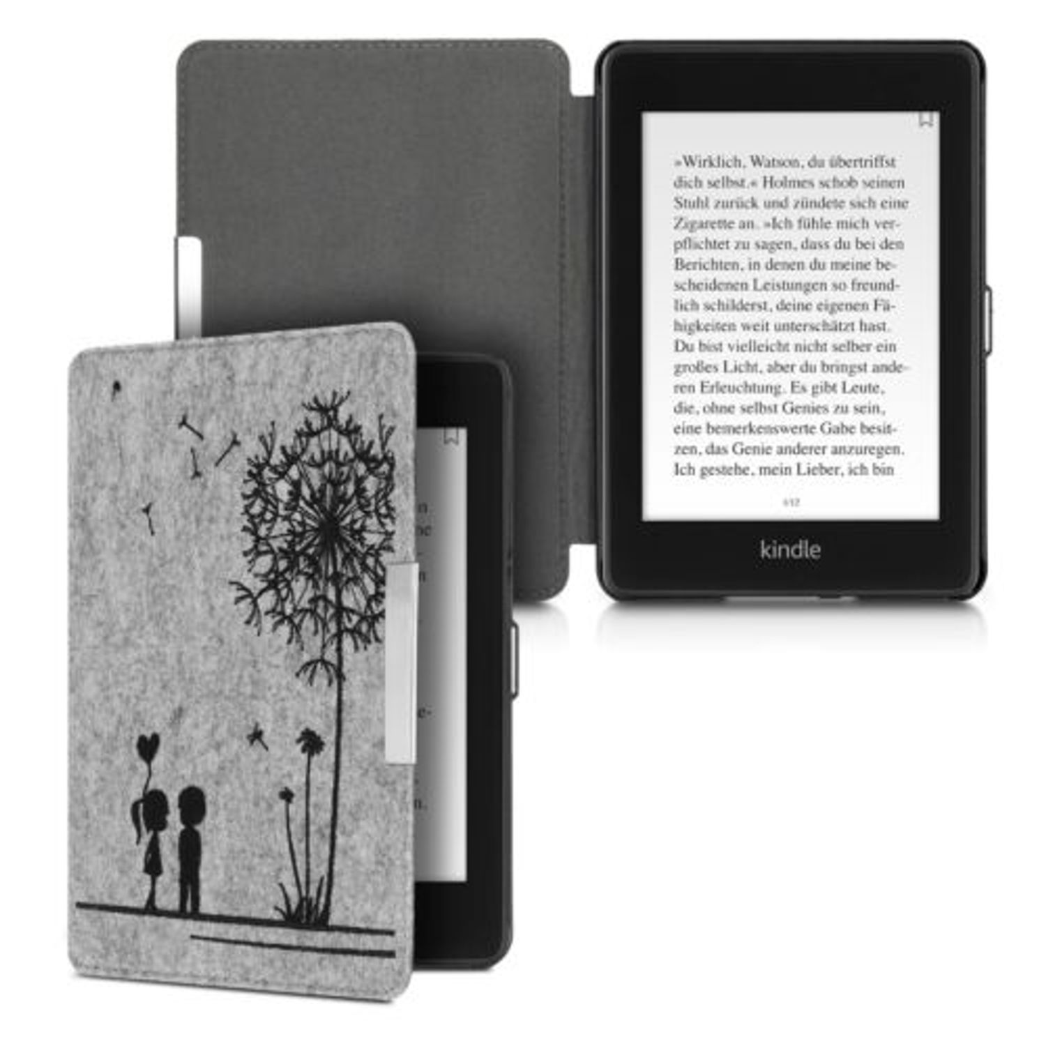 Husa pentru Kindle Paperwhite 10, Textil, Gri, 48489.03 fotografia produsului View 2 L