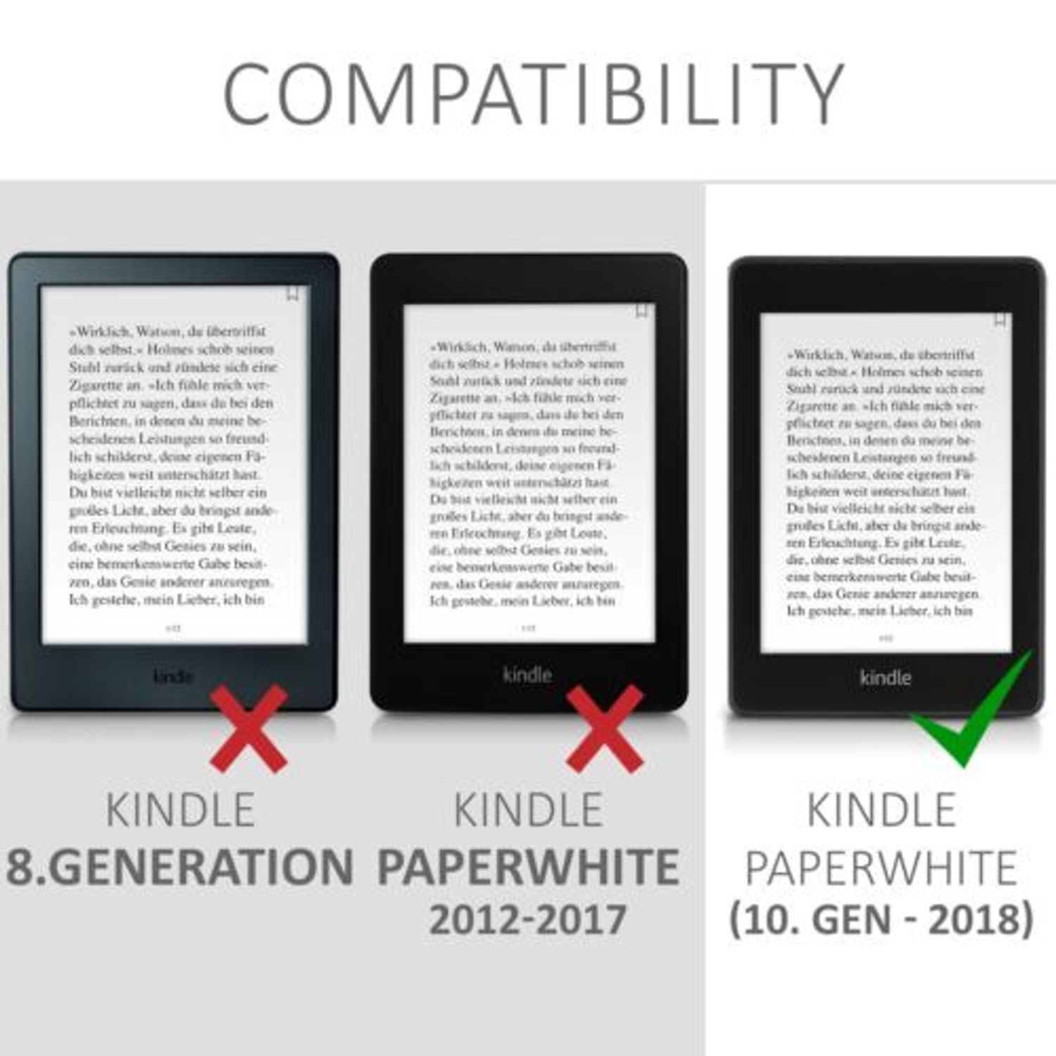 Husa pentru Kindle Paperwhite 10, Textil, Gri, 48489.03 fotografia produsului View 6 L