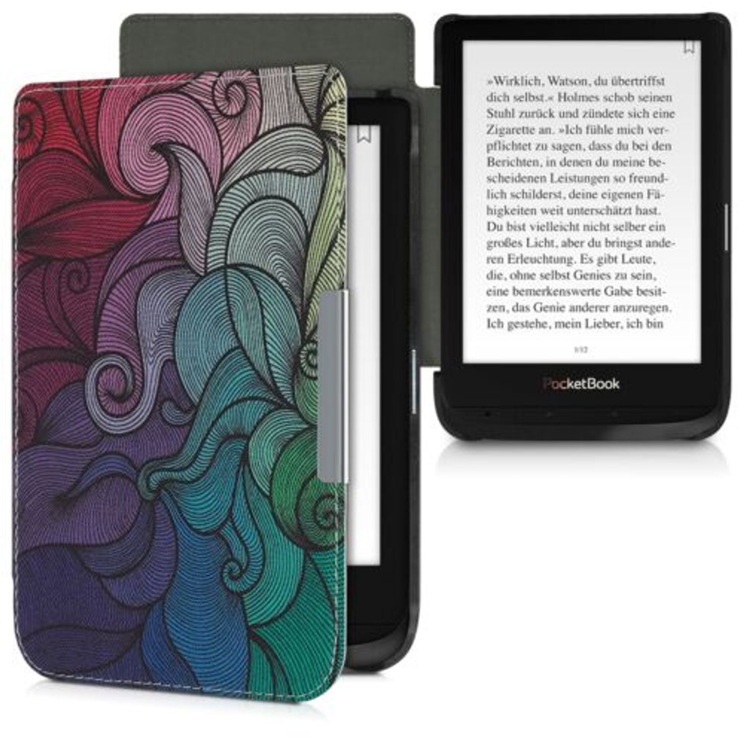 Husa pentru PocketBook Touch Lux 4/Basic Lux 2/Touch HD 3, Piele ecologica, Multicolor, 46216.11 fotografia produsului View 2 L