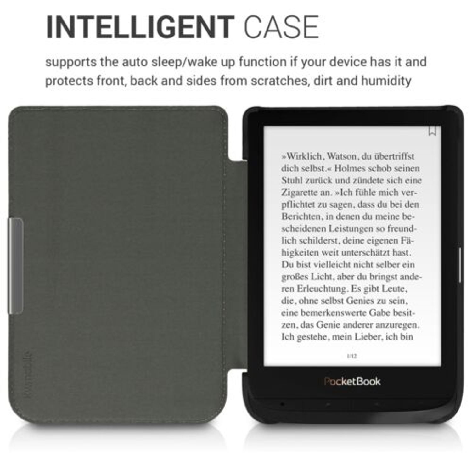 Husa pentru PocketBook Touch Lux 4/Basic Lux 2/Touch HD 3, Piele ecologica, Multicolor, 46216.11 fotografia produsului View 5 L