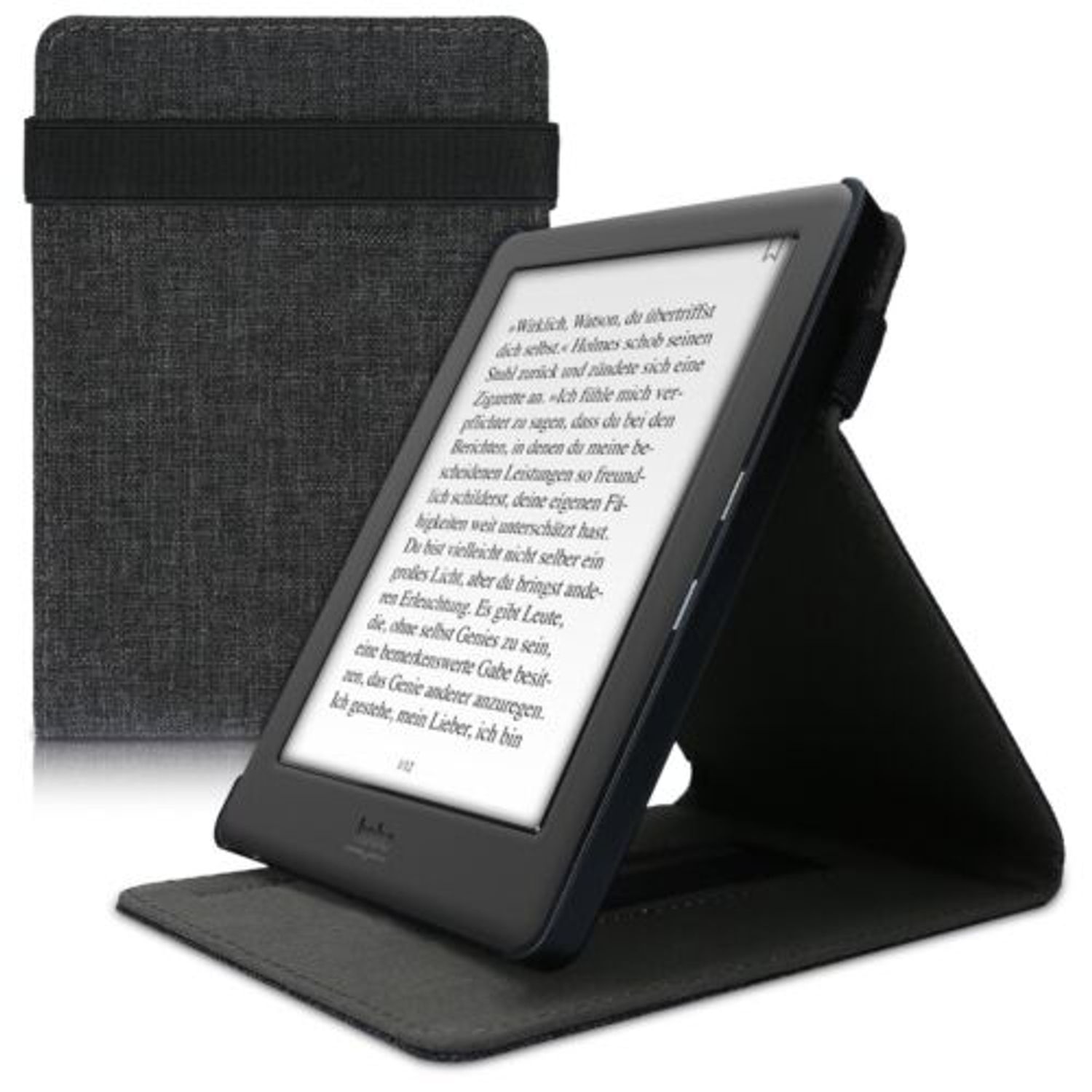 Husa pentru Kobo Glo HD/Touch 2.0, Textil, Gri, 51512.01 fotografia produsului