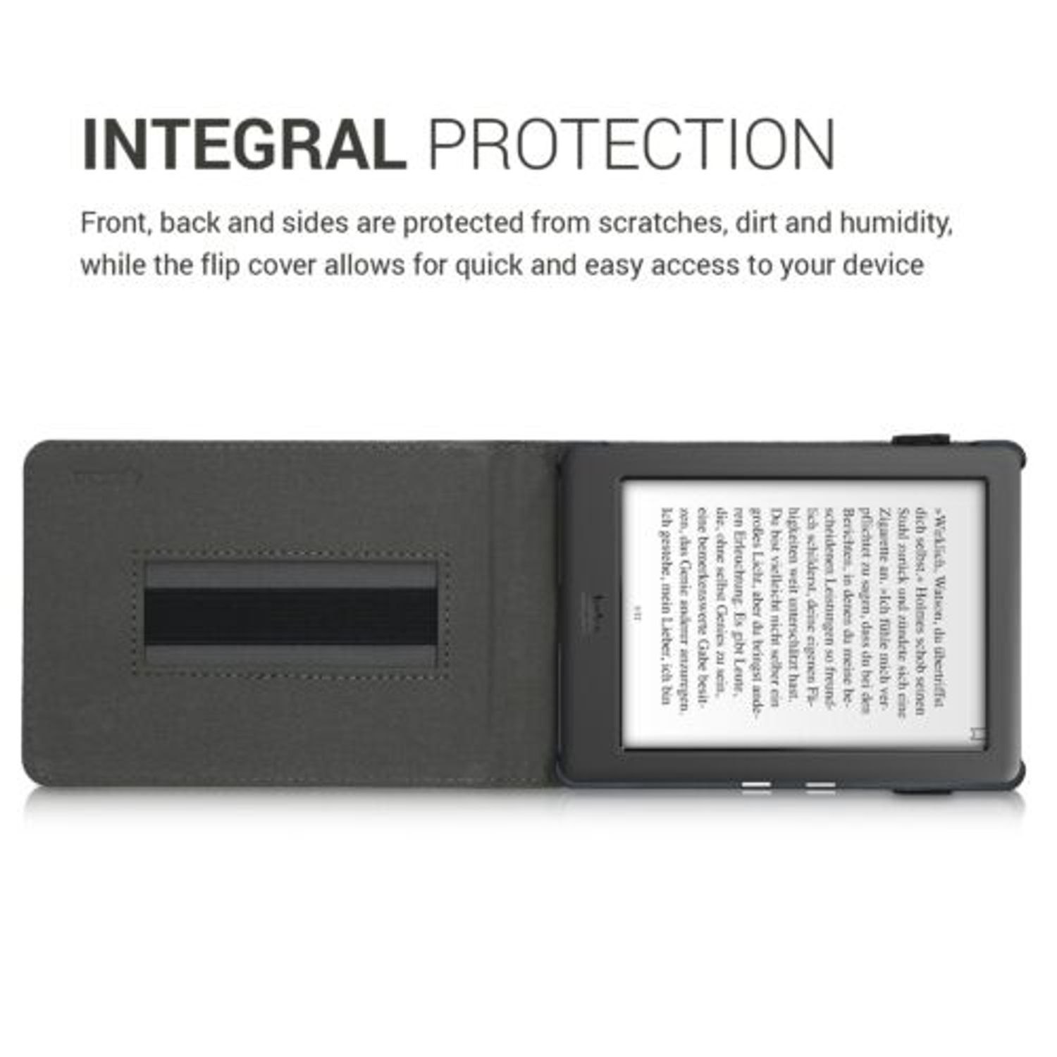 Husa pentru Kobo Glo HD/Touch 2.0, Textil, Gri, 51512.02 fotografia produsului View 5 L