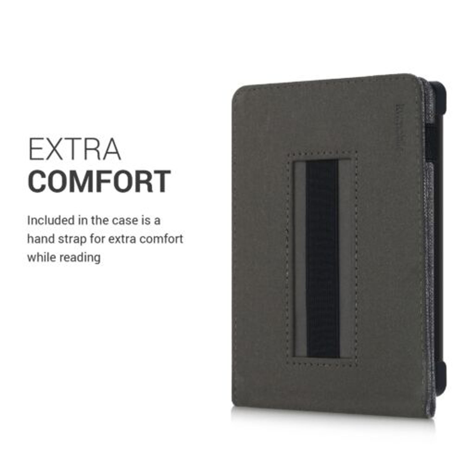 Husa pentru Kobo Glo HD/Touch 2.0, Textil, Gri, 51512.02 fotografia produsului View 4 L