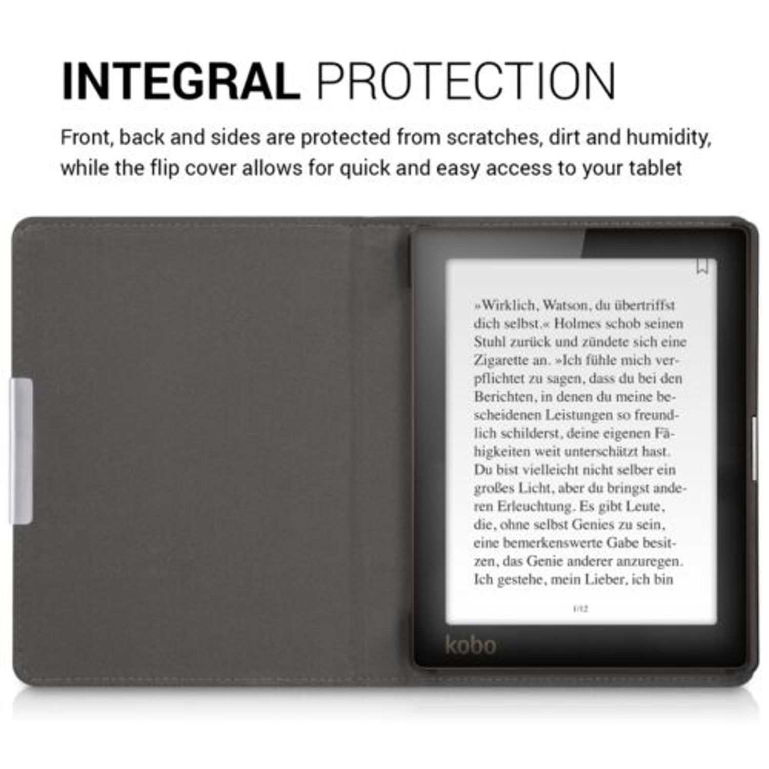 Husa pentru Kobo Aura Edition 1, Textil, Gri, 43342.22 fotografia produsului View 5 L