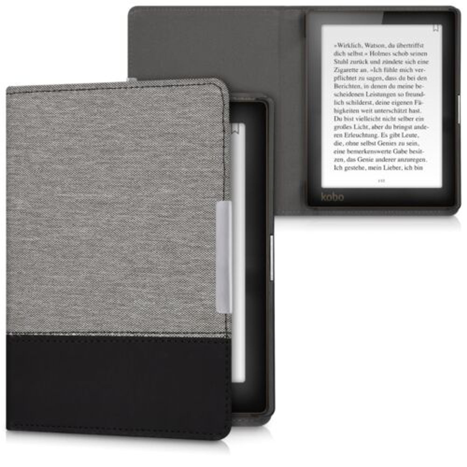 Husa pentru Kobo Aura Edition 1, Textil, Gri, 43342.22 fotografia produsului