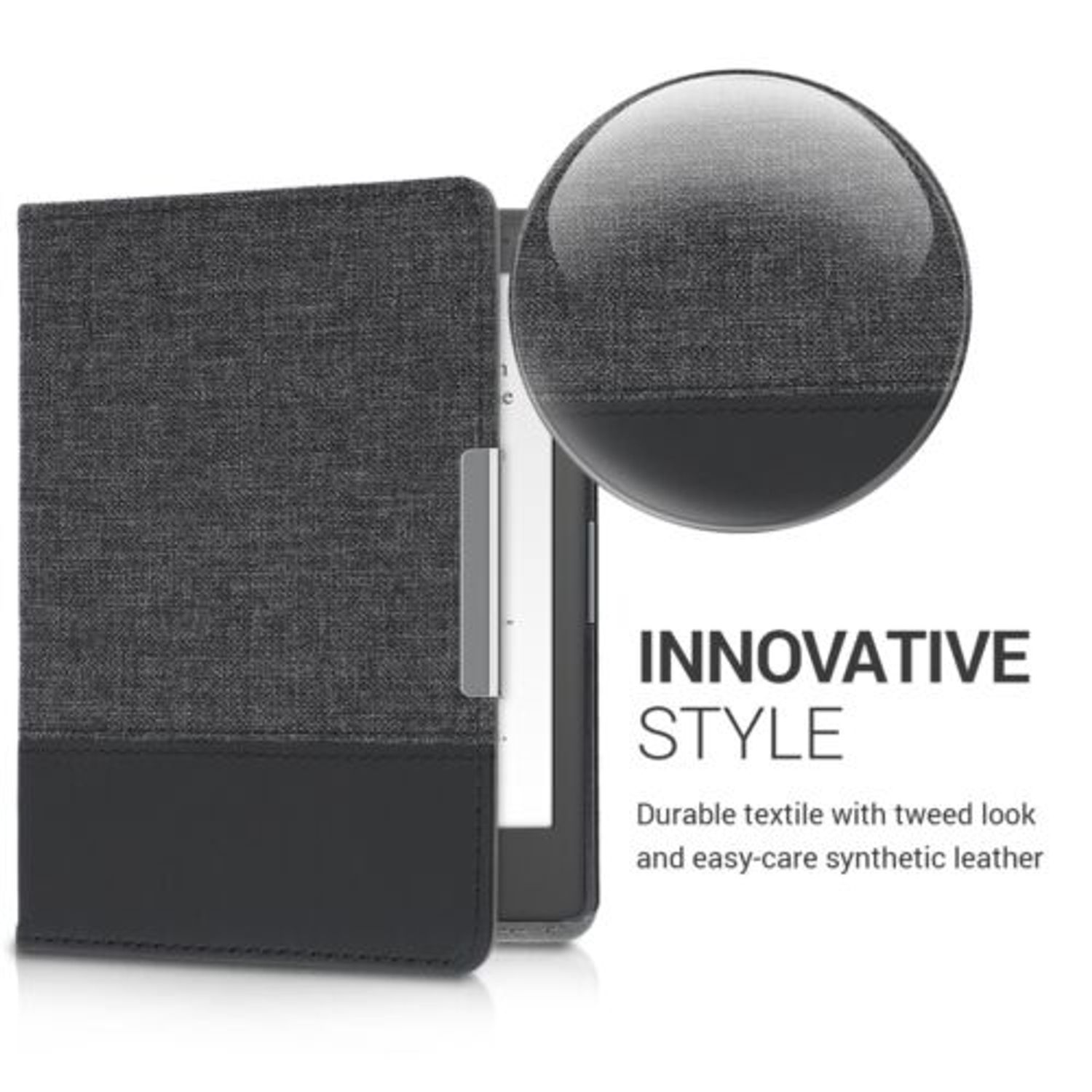 Husa pentru Kobo Aura Edition 1, Textil, Gri, 43342.03 fotografia produsului View 3 L