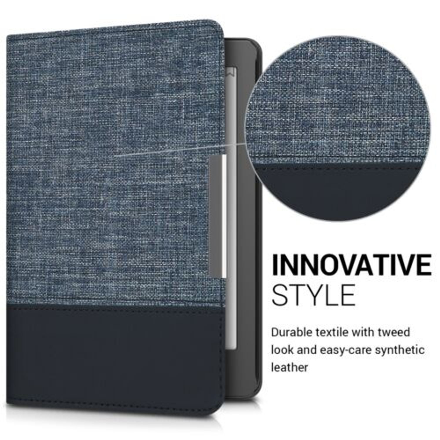 Husa pentru Kobo Aura Edition 2, Textil, Albastru, 41182.03 fotografia produsului View 2 L
