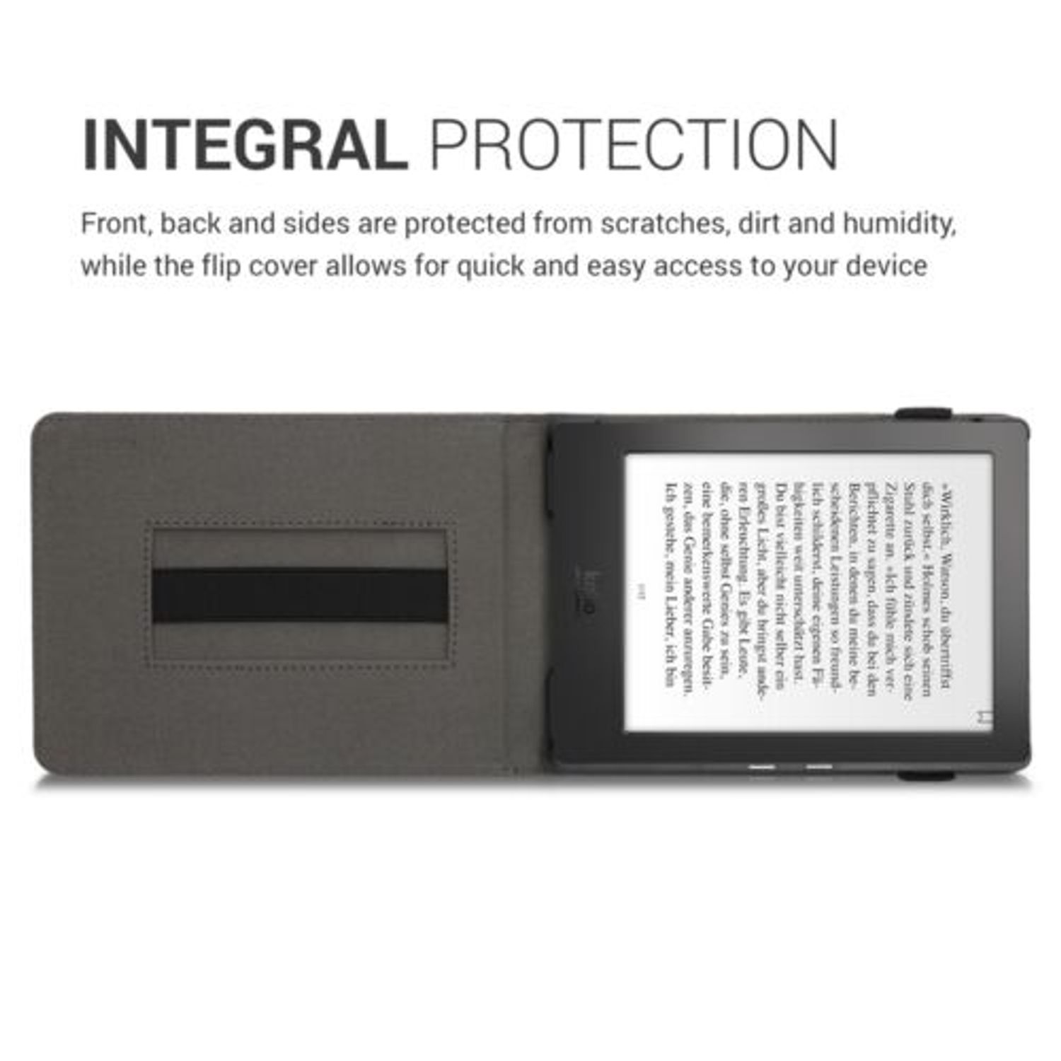 Husa pentru Kobo Aura H2O Edition 1, Textil, Gri, 50532.01 fotografia produsului View 5 L