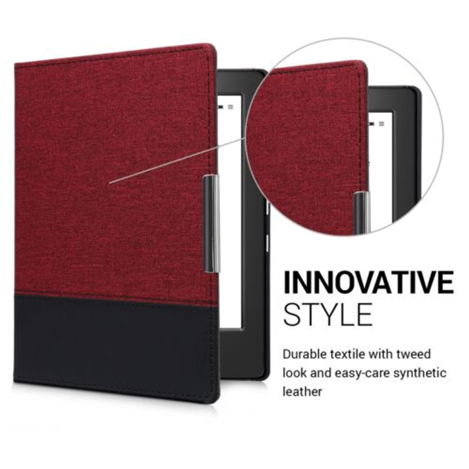 Husa pentru Kobo Aura H2O Edition 1, Textil, Rosu, 39970.20 fotografia produsului View 5 L