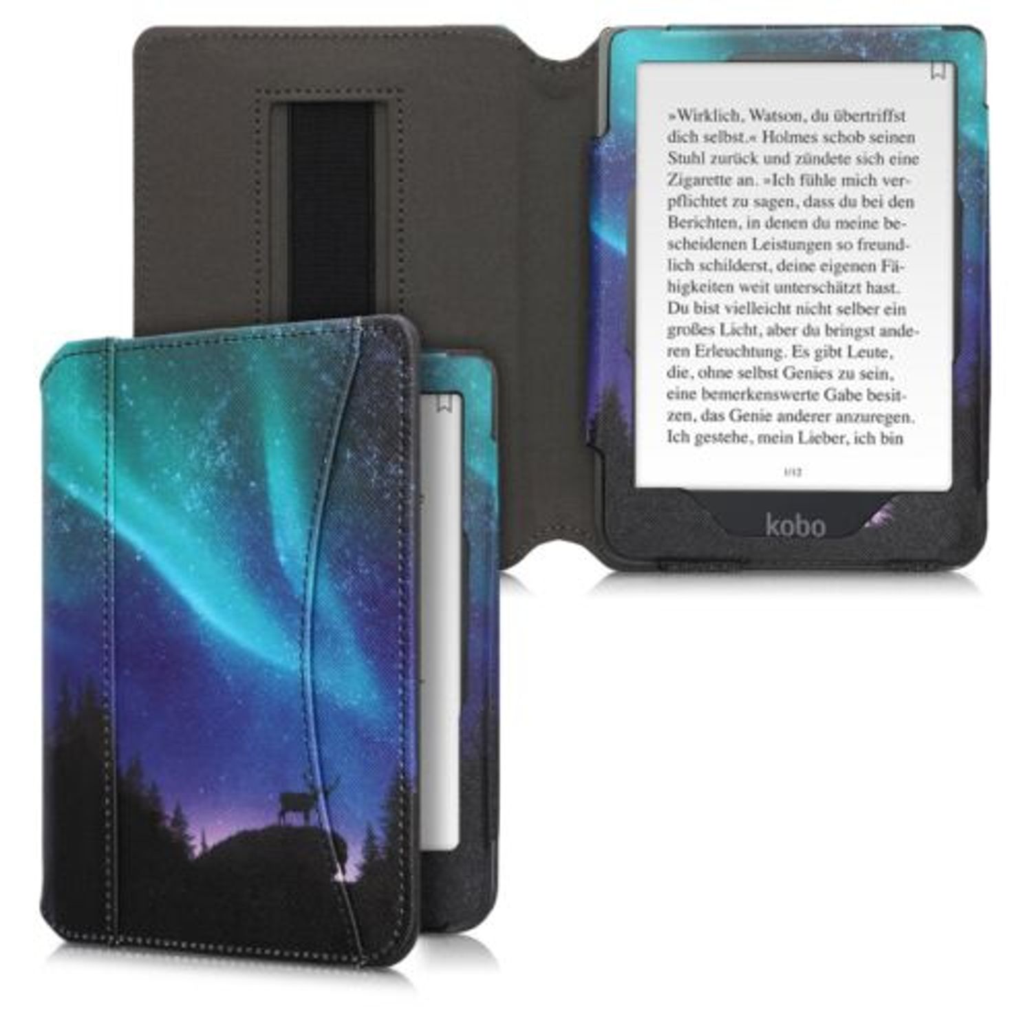 Husa pentru Kobo Clara HD, Piele ecologica, Multicolor, 51468.07 fotografia produsului View 2 L