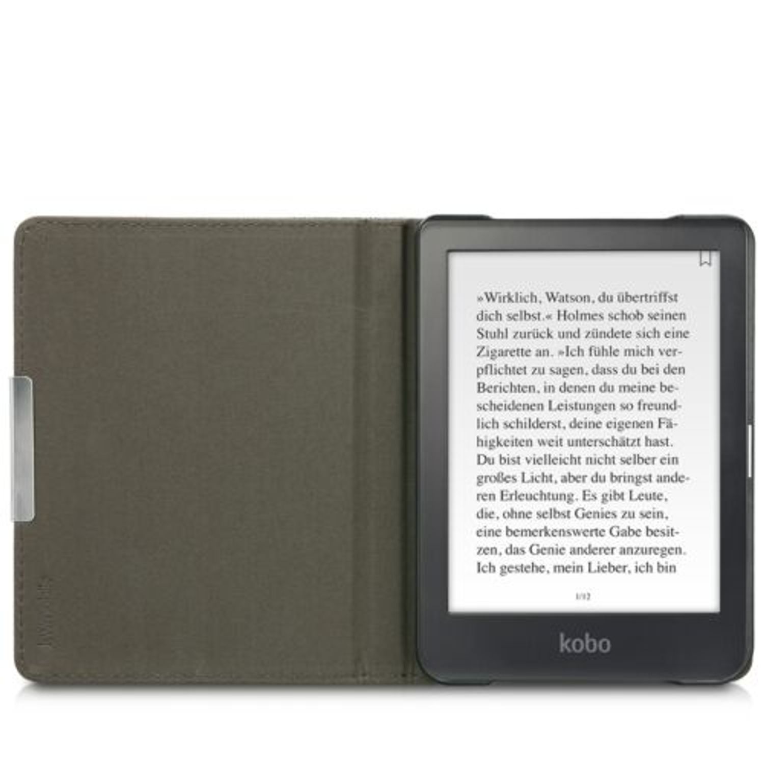 Husa pentru Kobo Clara HD, Textil, Gri, 46225.19 fotografia produsului View 8 L