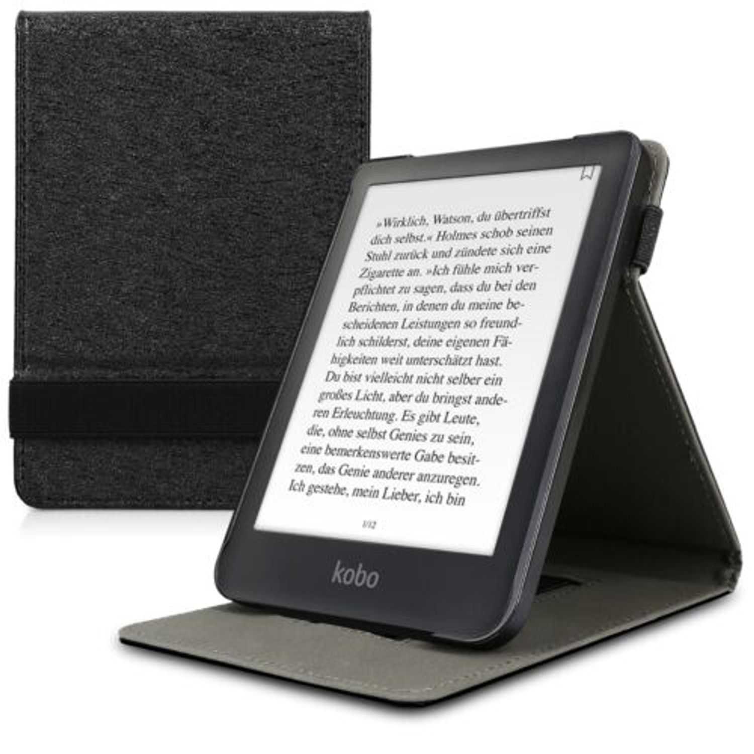 Husa pentru Kobo Clara HD, Piele ecologica, Negru, 46214.01 fotografia produsului