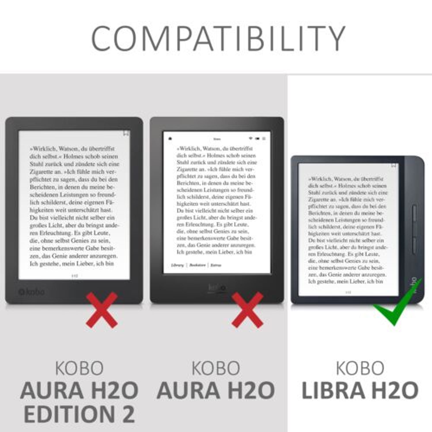 Husa pentru Kobo Libra H2O, Textil, Gri, 52977.19 fotografia produsului View 6 L