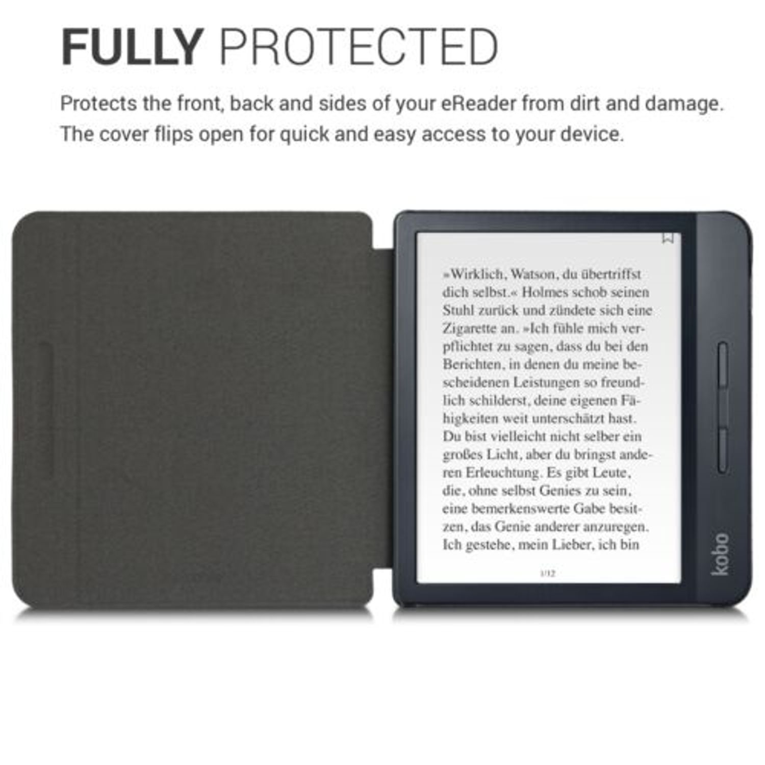Husa pentru Kobo Libra H2O, Piele ecologica, Negru, 50541.01 fotografia produsului View 5 L